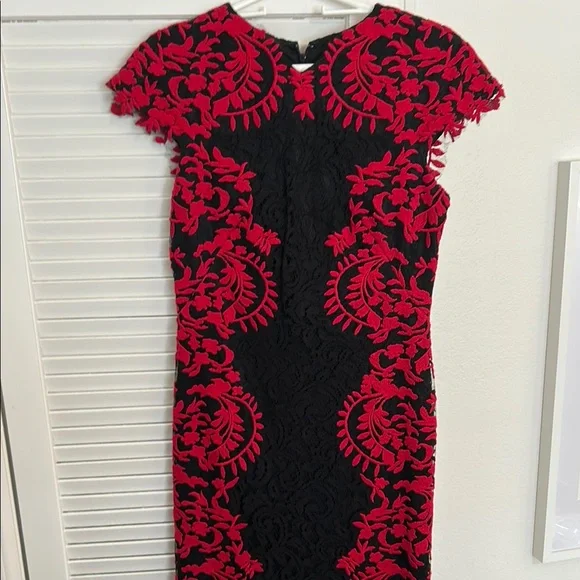 chinese dress ladies Tadashi Shoji AYV22896L - Long Lace/Crepe Column Dress